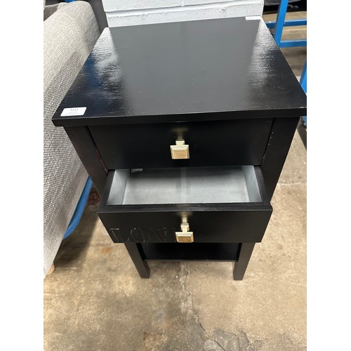 3213 - A pair of black two drawer plant stands