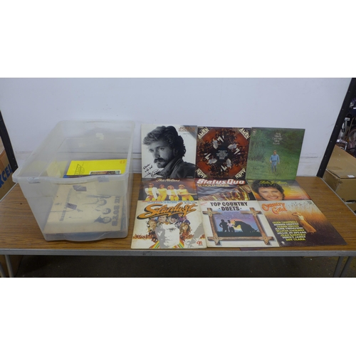 5125 - A quantity of LP records including a signed John Schneider record, Amen Corner, The Nolans, Status Q... 