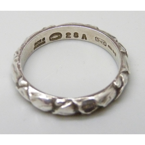 7082 - A Georg Jensen Danish silver ring, number 28A, M