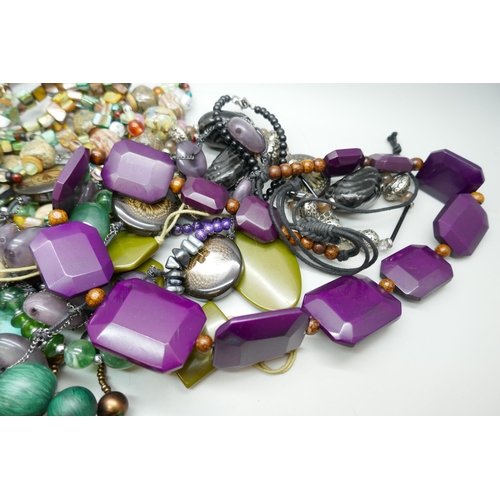 7155 - A collection of statement necklaces including Laura Ashley, Envy, Kenneth Cole and others