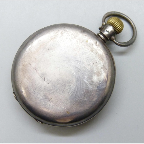 7178 - A fifteen jewel pocket watch, the dial marked Cyma, in a silver Dennison case, Birmingham 1937, with... 