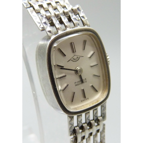 7184 - A lady's Talis silver wristwatch, 16mm including crown