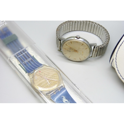 7188 - A collection of wristwatches including Swatch Irony and Swatch Atlanta 1996, Fila, Helvetia and Enic... 