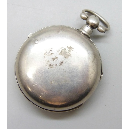 7190 - A silver pair cased fusee pocket watch, Chester 1893