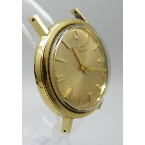 7192 - A Bulova Accutron wristwatch head, 34mm, with box and paperwork dated 1967, two loose yellow metal l... 