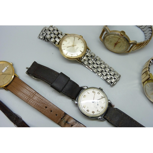 7194 - A collection of wristwatches including a Stowa German manual wind wristwatch with horned lugs, a sil... 