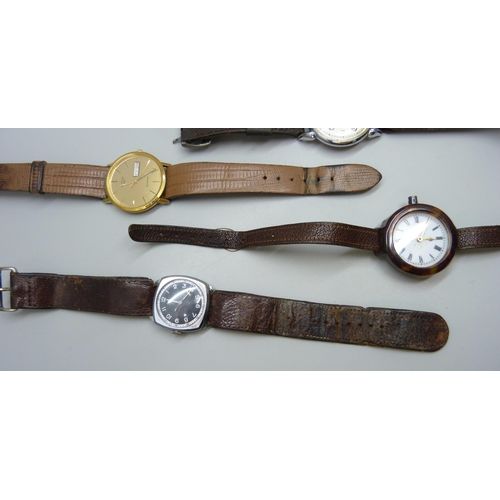 7194 - A collection of wristwatches including a Stowa German manual wind wristwatch with horned lugs, a sil... 