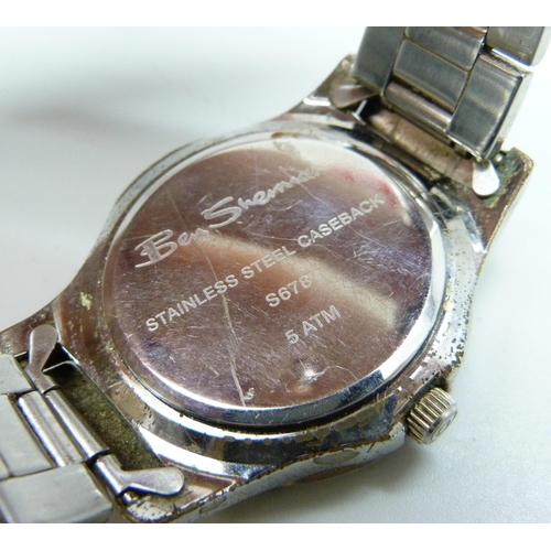 7195 - An Accurist wristwatch (lacking some stones), and a Ben Sherman wristwatch, 44mm including crown