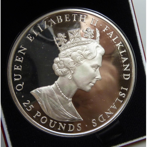 7227 - A Royal Mint Falkland Islands 100th Anniversary of Self Sufficiency commemorative silver proof coin,... 