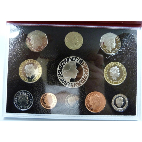 7230 - The Royal Mint 2003 UK 11 coin proof set, with certificate of authenticity, contains proof specimens... 