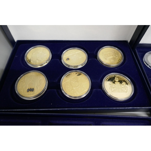 7235 - Seven boxes with a collection of commemorative coins