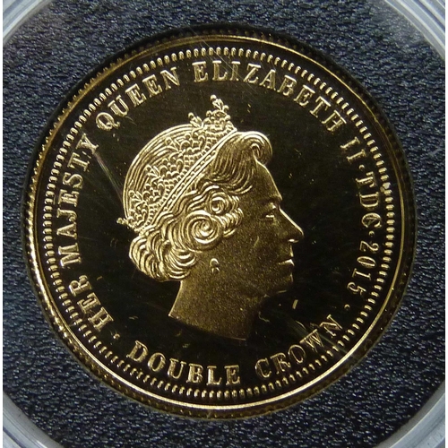 7242C - A Liberty & Britannia 9ct gold Double Crown, 2015, 4g, limited edition, proof quality, cased