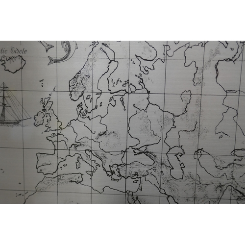 7248 - A framed silver map, The Royal Geographical Society Silver Map, hallmarked London 1977, 70 x 51cm in... 