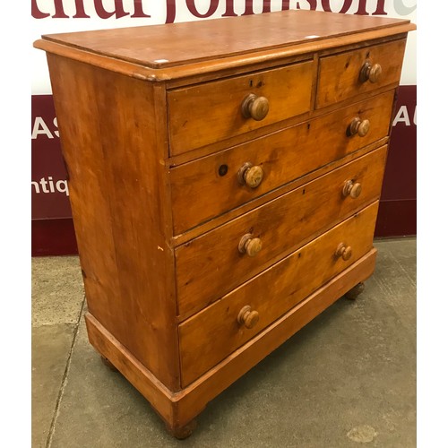 116 - A Victorian stained pine chest of drawers