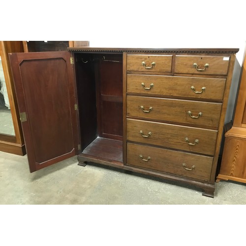 195 - An Edward VII mahogany bachelors wardrobe