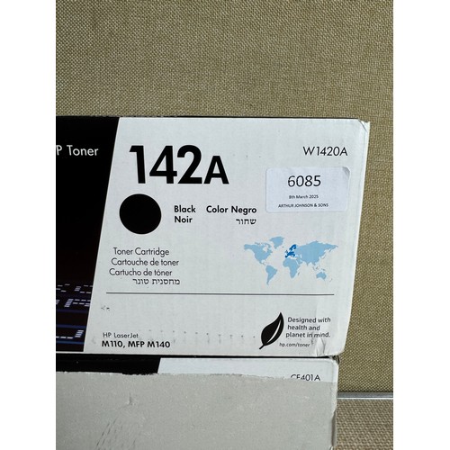 6085 - Two HP laserjet toner cartridges - W1420A, CF401A *This lot is subject to VAT