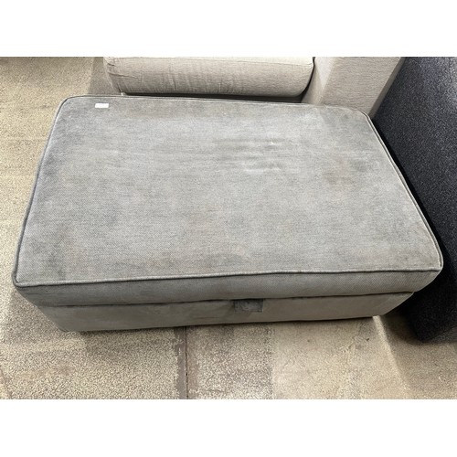 3299 - A grey upholstered storage footstool