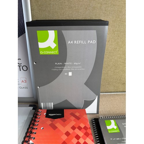 6094 - Various A4/A5 notepads, a whiteboard and an A3 non-glass photo frame *This lot is subject to VAT