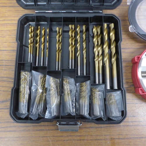 5003 - A 100 piece drill bit set and a 6 piece taper drill set