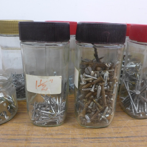 5058 - A quantity of assorted nails and screws