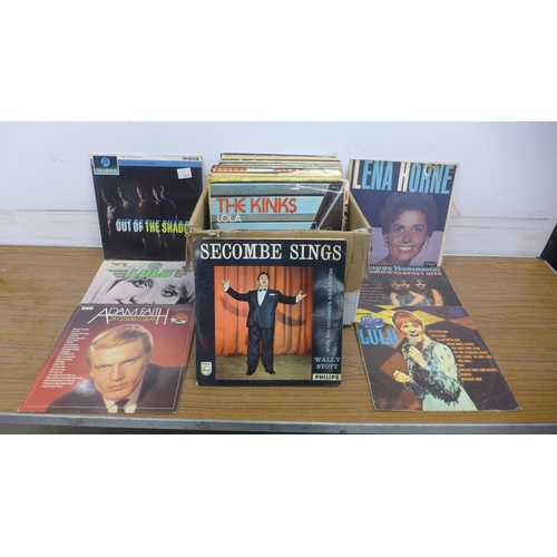 5084 - A box of assorted records including Gerry and the Pacemakers, Buddy Holly, The World of Lulu, etc.