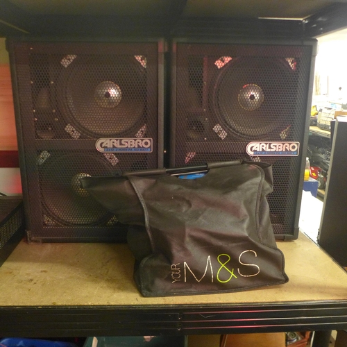 5106 - A Thames II Micro DS system, a pair of Carlsbro 2x12 2 Horn PA speakers, a pair of standing lights a... 