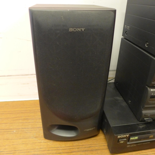 5114 - A quantity of Sony hi-fi equipment including CDP-397 compact disc player, an MHC-2900 mini HiFi comp... 