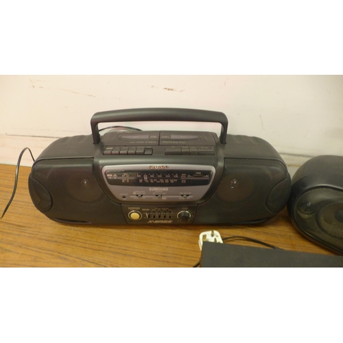 5120 - A Panasonic RX-DT55 portable stereo system, a Sharp WQ-730 portable stereo system and a Proline comp... 