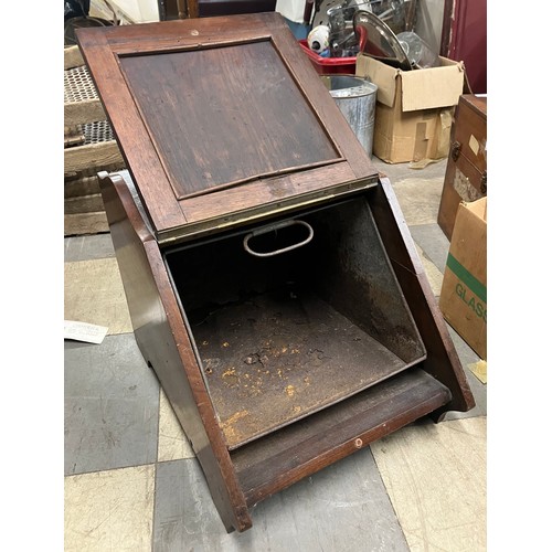 297 - An Art Nouveau walnut coal scuttle