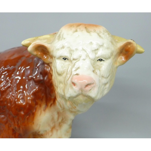 2004 - A large Melba Ware butcher shop window display model bull, 41cm