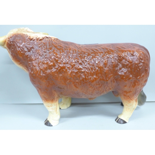 2004 - A large Melba Ware butcher shop window display model bull, 41cm