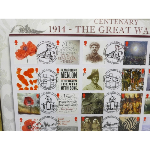 2009 - Stamps, framed Limited Edition Benham ‘Centenary 1914 - The Great War - 1918’, 006/250