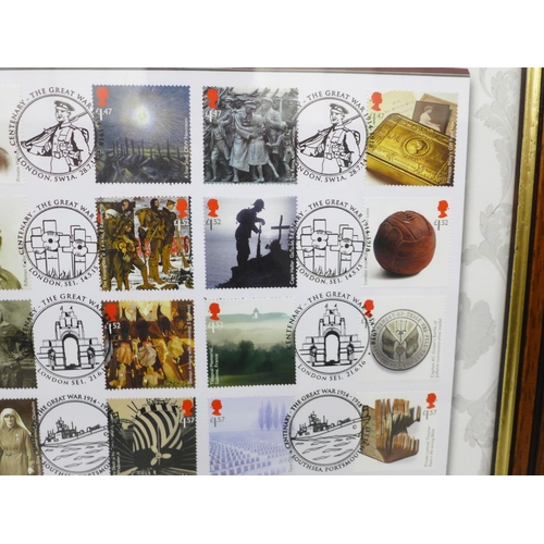 2009 - Stamps, framed Limited Edition Benham ‘Centenary 1914 - The Great War - 1918’, 006/250