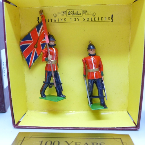 2016 - Three William Britain collectors sets, Sherwood Foresters, The Chelsea Pensioners and Sentry box of ... 