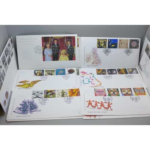 2041 - A collection of stamp first day covers, 19 including Millennium