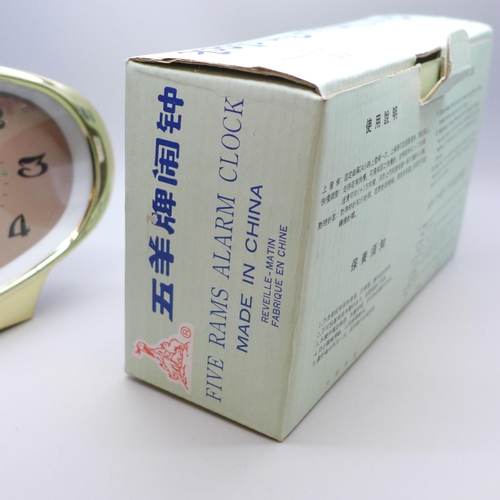 2055 - A Five Rams alarm clock, boxed