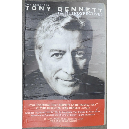 2060 - A Tony Bennett signed poster on board, double sided, signed on one side, 49cm wide