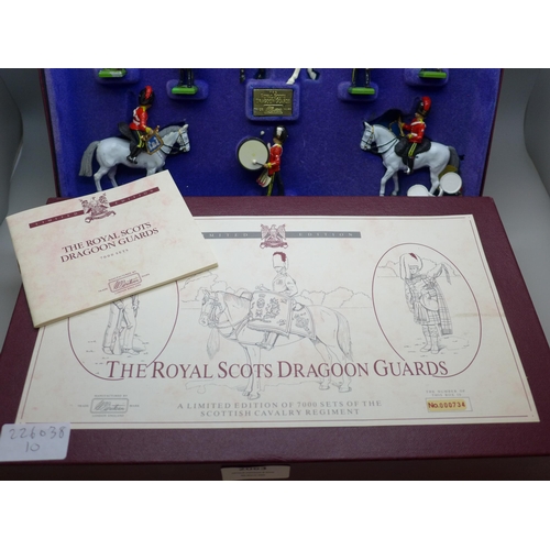 2063 - A William Britain set, The Royal Scots Dragoon Guards, 000734 of 7000, boxed