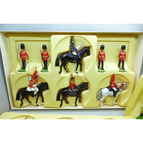 2066 - Four William Britain sets, 7301 US Marine Corps, 7234 RCMP, 7218 and 7228, boxed