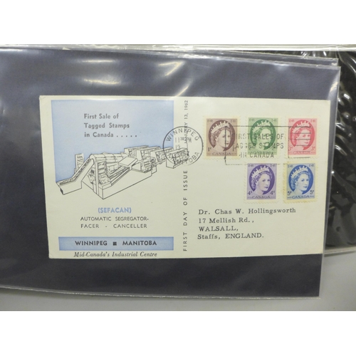 2076 - Stamps; an album of pre-1970 Queen Elizabeth II first day covers, Great Britain and Commonwealth, (6... 