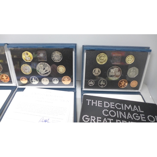 2077 - Ten Royal Mint year coin sets; four proof and six GB and Northern Ireland sets, 1970s and ‘80s