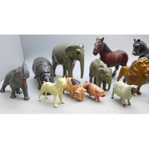 2083 - A collection of mainly cold painted animal figures