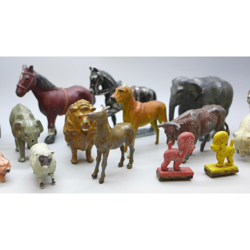 2083 - A collection of mainly cold painted animal figures