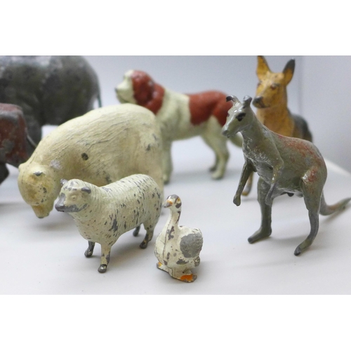 2083 - A collection of mainly cold painted animal figures