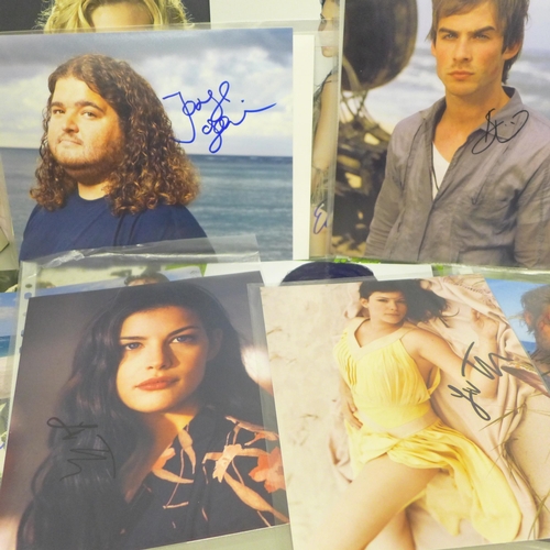 2084 - A collection of nineteen autographs, stars of the TV series ‘Lost’, signed pictures, with CoA