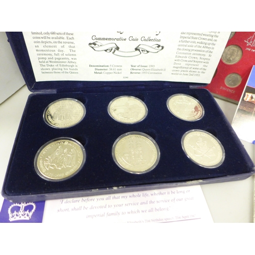 2102 - Coins; four Royal Mint sets, First World War Circulating Coinage Set, Second World War Coinage and M... 