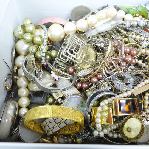 2104 - A collection of costume jewellery, watches, etc.