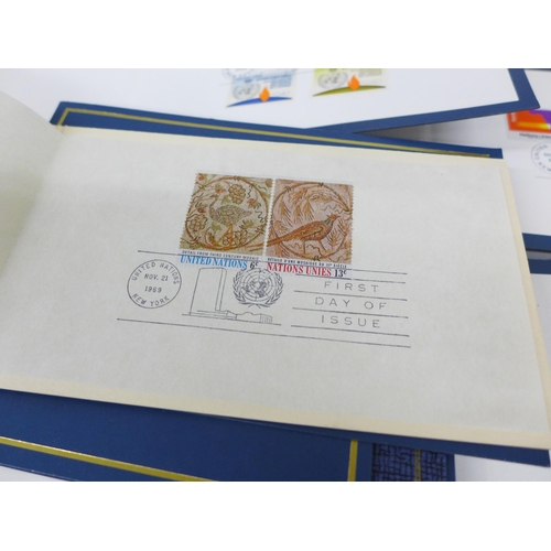 2107 - A collection of United Nations Complimentary First Day of Issue stamps, from the Assistant Secretary... 