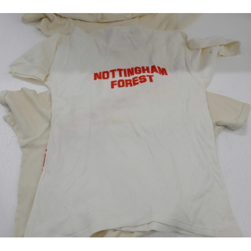 2130 - Four vintage Nottingham Forest t-shirts, some from 1970s and a World Cup España 1982 t-shirt