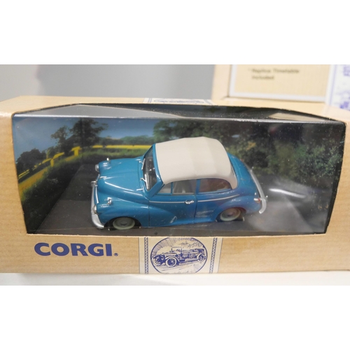 2150 - A collection of Corgi and Matchbox model vehicles including a Routemasters In Exile set, Atlas Jet A... 